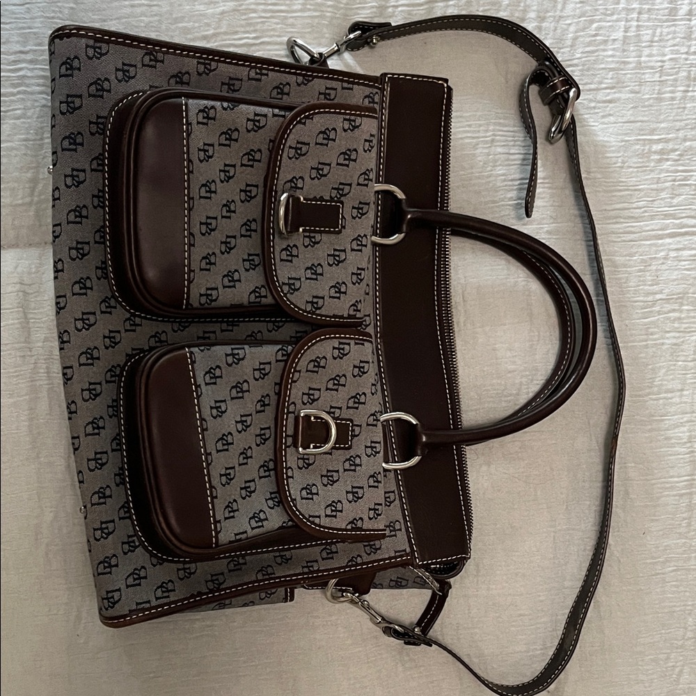 Dooney & Bourke Gray and Brown Shoulder Bag
